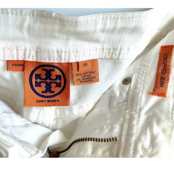 TORY BURCH Cotton Slim Jeans White Size 25 - Picture 5 of 6